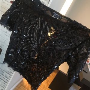 Black sequins two piece dress